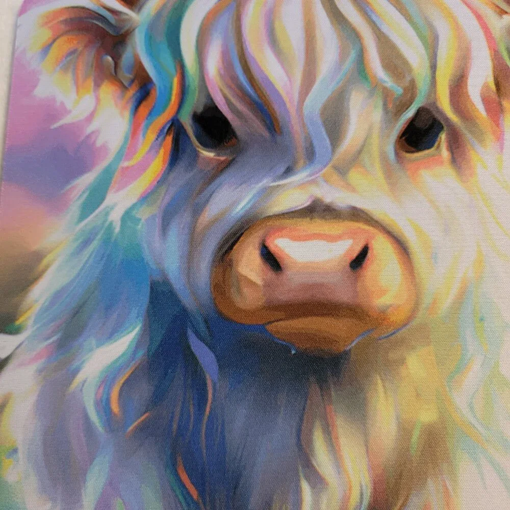 Highland Cow Watercolor Western Computer Mouse Pad Smooth Surface Non Slip Desk